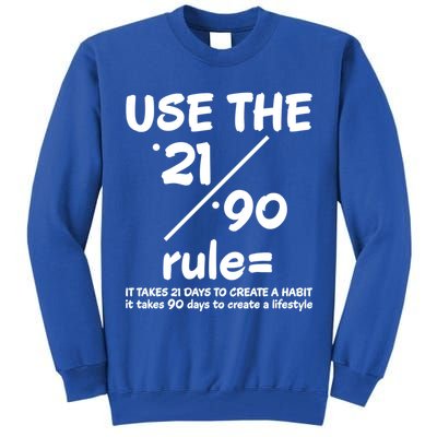 Use The 21/90 Rule= It Takes 21 Days To Create A Habit Gift Tall Sweatshirt