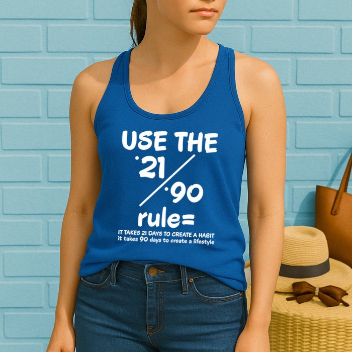 Use The 21/90 Rule= It Takes 21 Days To Create A Habit Gift Womens Tank Top