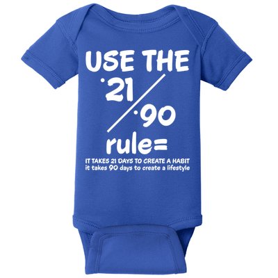 Use The 21/90 Rule= It Takes 21 Days To Create A Habit Gift Baby Bodysuit