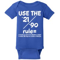 Use The 21/90 Rule= It Takes 21 Days To Create A Habit Gift Baby Bodysuit