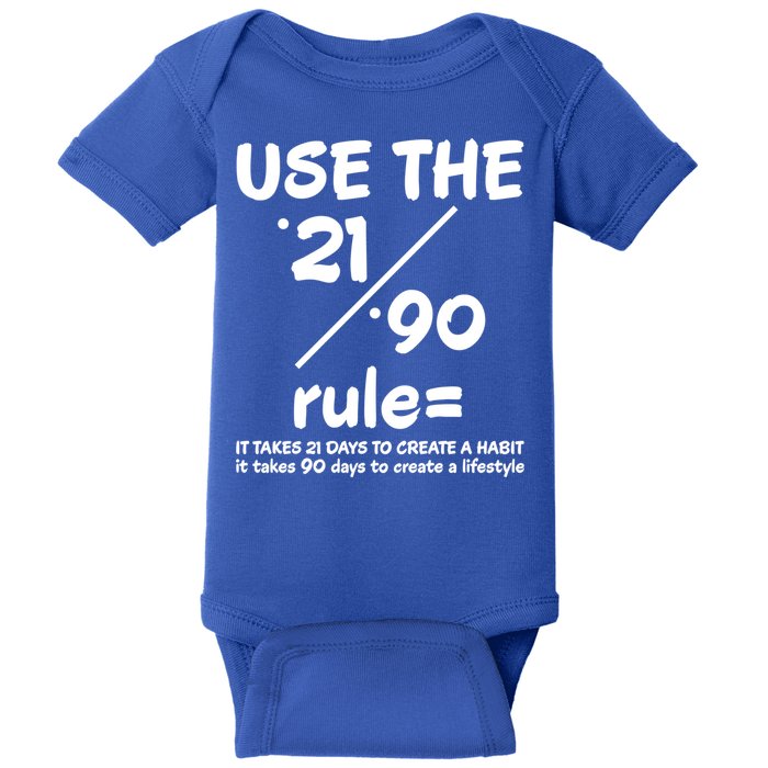Use The 21/90 Rule= It Takes 21 Days To Create A Habit Gift Baby Bodysuit