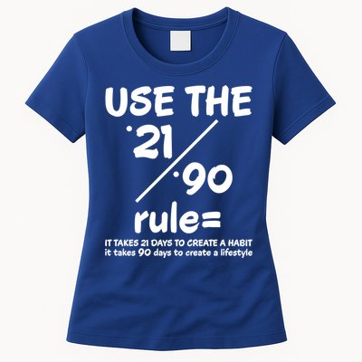 Use The 21/90 Rule= It Takes 21 Days To Create A Habit Gift Womens T-Shirt