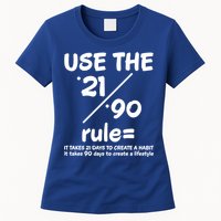 Use The 21/90 Rule= It Takes 21 Days To Create A Habit Gift Womens T-Shirt