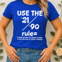 Use The 21/90 Rule= It Takes 21 Days To Create A Habit Gift Womens T-Shirt