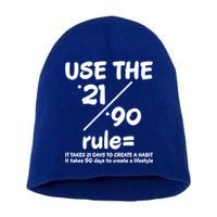 Use The 21/90 Rule= It Takes 21 Days To Create A Habit Gift Short Acrylic Beanie