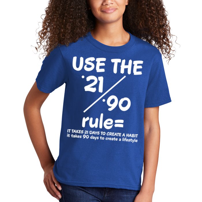 Use The 21/90 Rule= It Takes 21 Days To Create A Habit Gift Kids T-Shirt