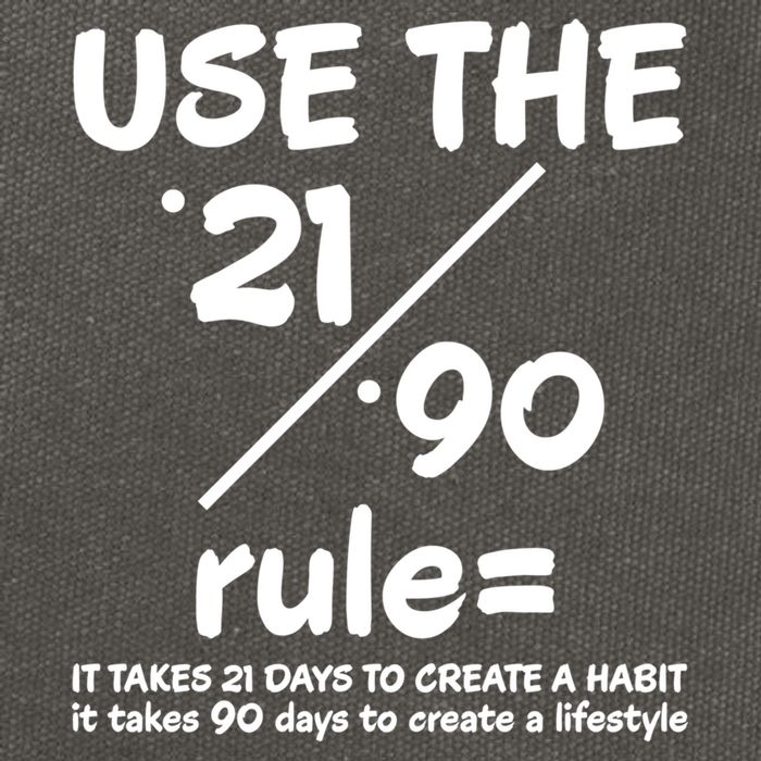 Use The 21/90 Rule= It Takes 21 Days To Create A Habit Gift Cotton Canvas Backpack