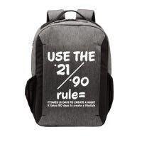 Use The 21/90 Rule= It Takes 21 Days To Create A Habit Gift Vector Backpack