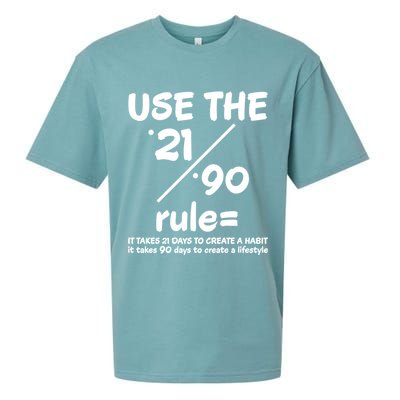 Use The 21/90 Rule= It Takes 21 Days To Create A Habit Gift Sueded Cloud Jersey T-Shirt