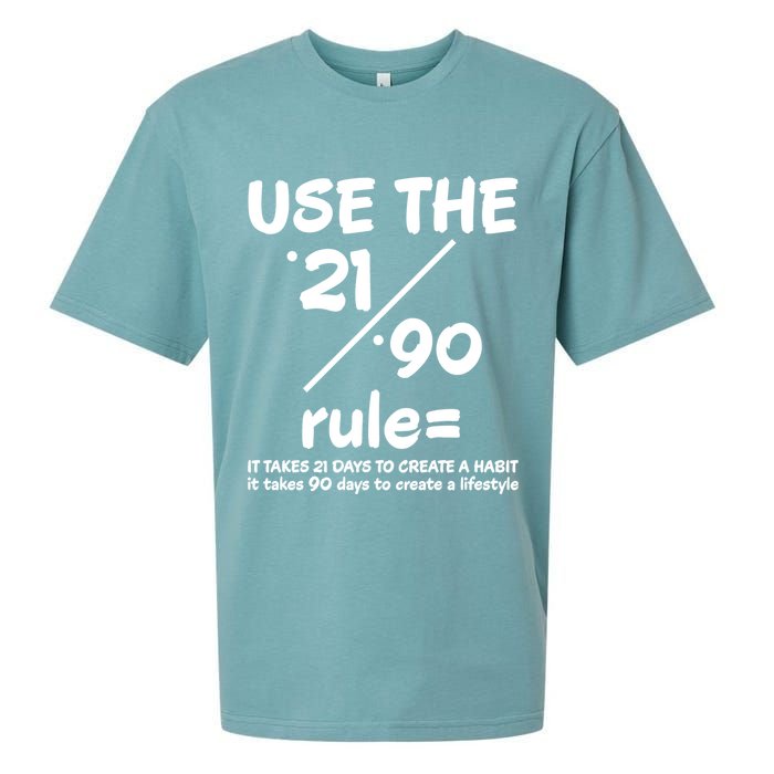 Use The 21/90 Rule= It Takes 21 Days To Create A Habit Gift Sueded Cloud Jersey T-Shirt