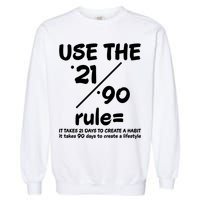 Use The 21/90 Rule= It Takes 21 Days To Create A Habit Gift Garment-Dyed Sweatshirt