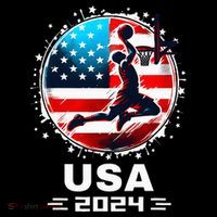 Usa Team 2024 United States American Flag Basketball Usa T-Shirt
