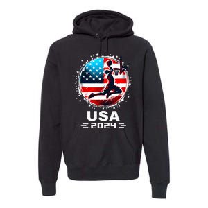 Usa Team 2024 United States American Flag Basketball Usa Premium Hoodie