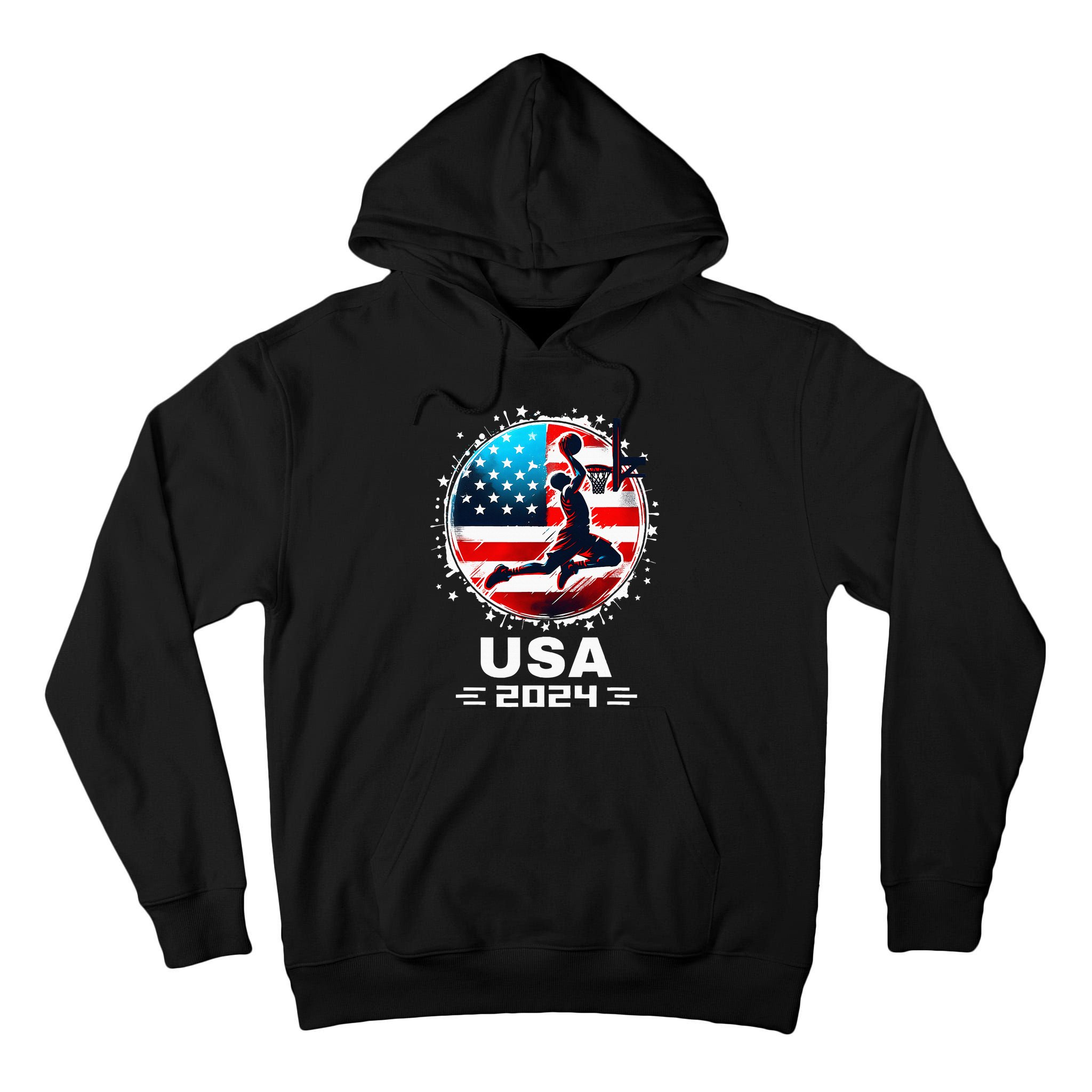 Usa Team 2024 United States American Flag Basketball Usa Tall Hoodie