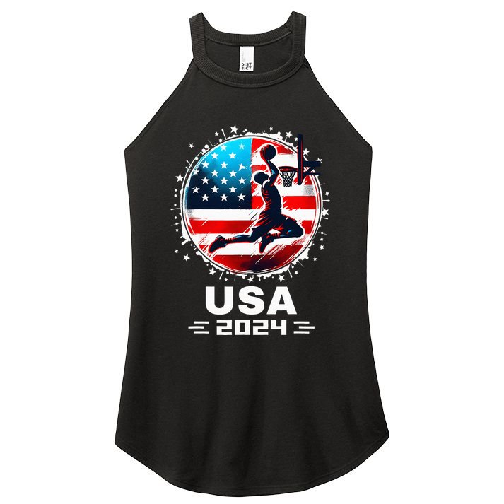 Usa Team 2024 United States American Flag Basketball Usa Women's Perfect Tri Rocker Tank