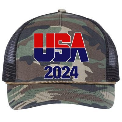 Usa Team 2024 Souvenir American Sports Retro Rope Trucker Hat Cap