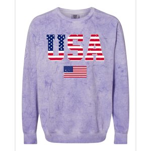 Usa Team 2024 United States American Flag Sport Usa 2024 Colorblast Crewneck Sweatshirt