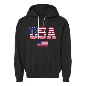 Usa Team 2024 United States American Flag Sport Usa 2024 Garment-Dyed Fleece Hoodie