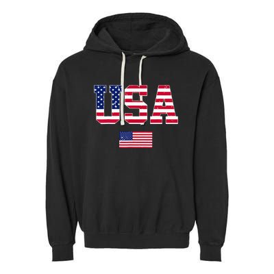 Usa Team 2024 United States American Flag Sport Usa 2024 Garment-Dyed Fleece Hoodie