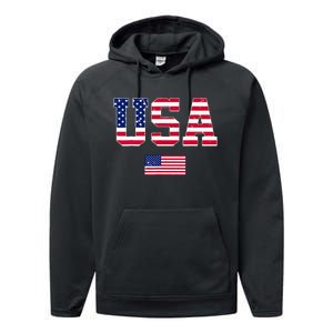 Usa Team 2024 United States American Flag Sport Usa 2024 Performance Fleece Hoodie