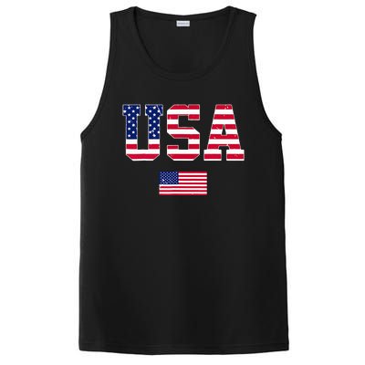 Usa Team 2024 United States American Flag Sport Usa 2024 PosiCharge Competitor Tank