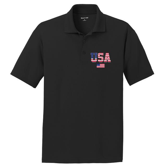 Usa Team 2024 United States American Flag Sport Usa 2024 PosiCharge RacerMesh Polo