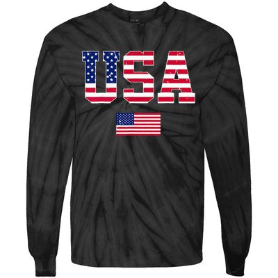 Usa Team 2024 United States American Flag Sport Usa 2024 Tie-Dye Long Sleeve Shirt