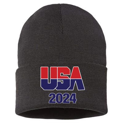 Usa Team 2024 Souvenir American Sports Sustainable Knit Beanie