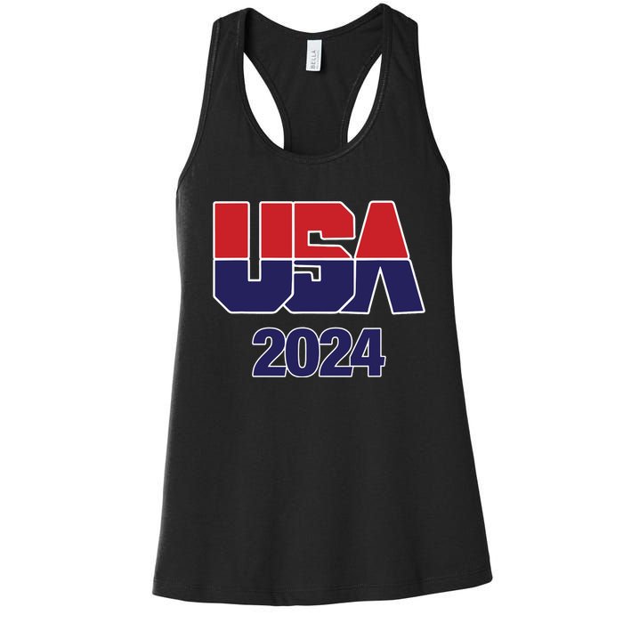 Usa Team 2024 Souvenir American Sports Women's Racerback Tank