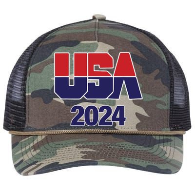 Usa Team 2024 Souvenir American Sports Retro Rope Trucker Hat Cap