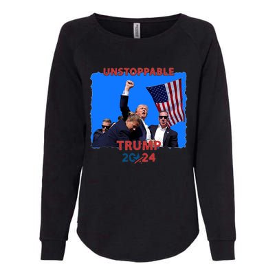 Unstoppable Trump 2024 Donald Trump Survived Shooter Womens California Wash Sweatshirt