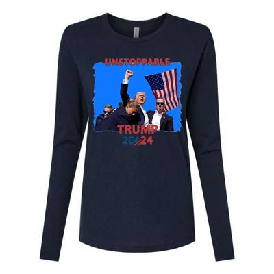 Unstoppable Trump 2024 Donald Trump Survived Shooter Womens Cotton Relaxed Long Sleeve T-Shirt