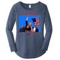 Unstoppable Trump 2024 Donald Trump Survived Shooter Women's Perfect Tri Tunic Long Sleeve Shirt