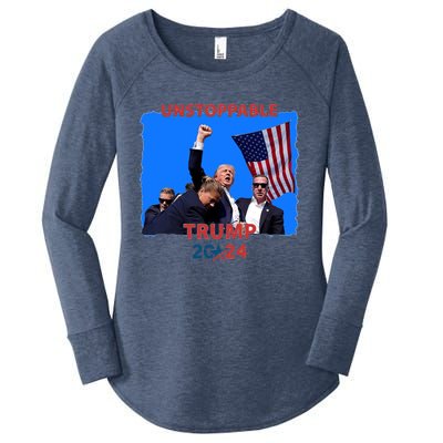 Unstoppable Trump 2024 Donald Trump Survived Shooter Women's Perfect Tri Tunic Long Sleeve Shirt