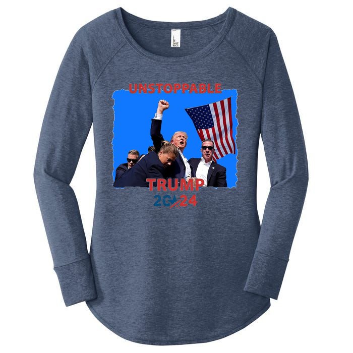 Unstoppable Trump 2024 Donald Trump Survived Shooter Women's Perfect Tri Tunic Long Sleeve Shirt