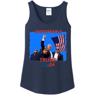 Unstoppable Trump 2024 Donald Trump Survived Shooter Ladies Essential Tank