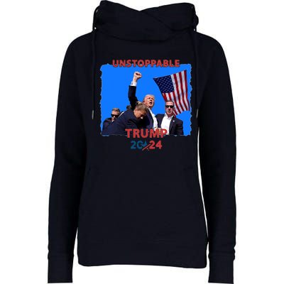 Unstoppable Trump 2024 Donald Trump Survived Shooter Womens Funnel Neck Pullover Hood