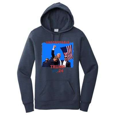 Unstoppable Trump 2024 Donald Trump Survived Shooter Women's Pullover Hoodie