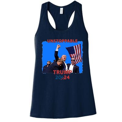 Unstoppable Trump 2024 Donald Trump Survived Shooter Women's Racerback Tank