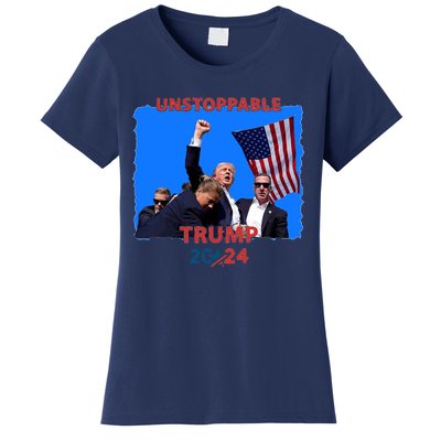 Unstoppable Trump 2024 Donald Trump Survived Shooter Women's T-Shirt