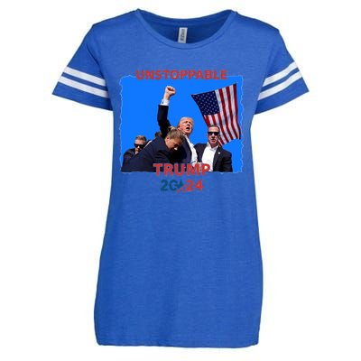 Unstoppable Trump 2024 Donald Trump Survived Shooter Enza Ladies Jersey Football T-Shirt