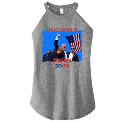 Unstoppable Trump 2024 Donald Trump Survived Shooter Women's Perfect Tri Rocker Tank