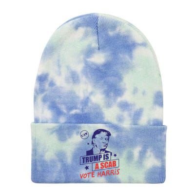 Uaw Trump A Scab Vote Harris Tie Dye 12in Knit Beanie