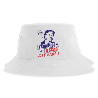 Uaw Trump A Scab Vote Harris Sustainable Bucket Hat