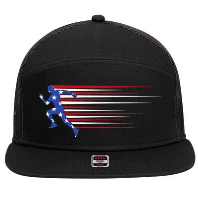 USA Track and field team American flag US 7 Panel Mesh Trucker Snapback Hat