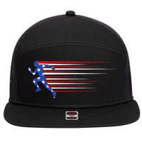 USA Track and field team American flag US 7 Panel Mesh Trucker Snapback Hat