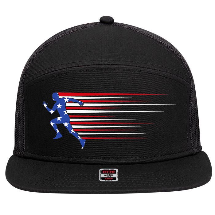 USA Track and field team American flag US 7 Panel Mesh Trucker Snapback Hat