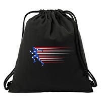 USA Track and field team American flag US Drawstring Bag