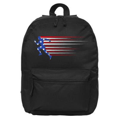 USA Track and field team American flag US 16 in Basic Backpack