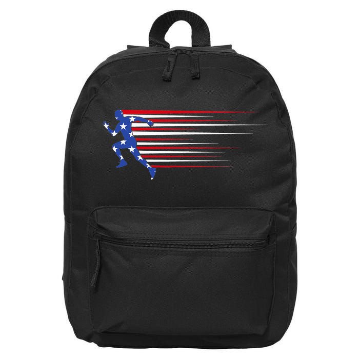 USA Track and field team American flag US 16 in Basic Backpack